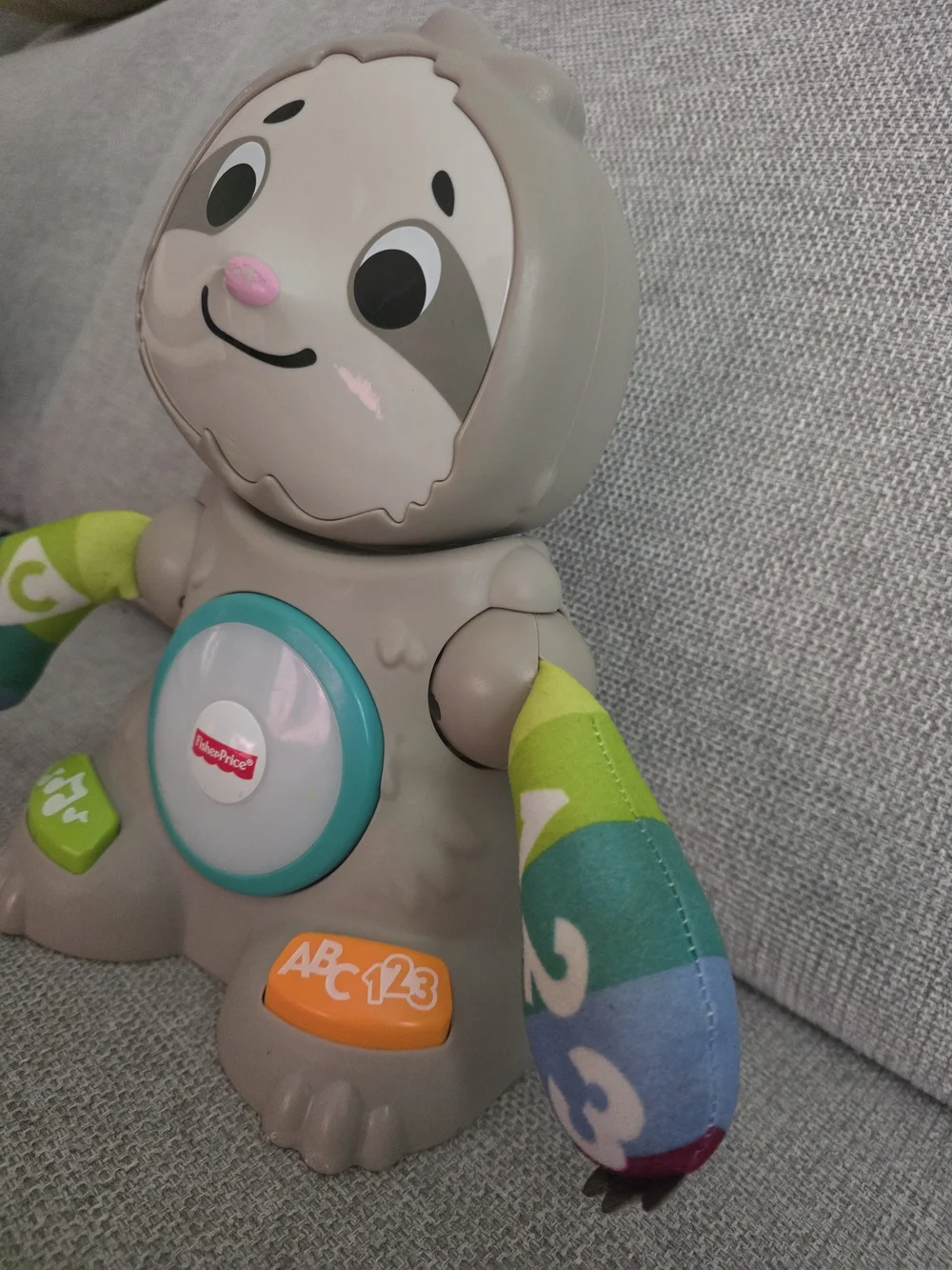 Fisher-Price Interactive Sloth Learning Toy - Gray with Colorful Arms